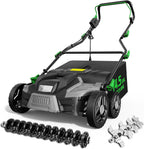 TIECTOWN 2026 Upgrade 16-Inch 15.5A Electric Dethatcher & Scarifier, Green