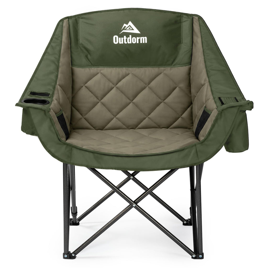 2 Pack Oversized Camping Chairs for Adults, Support 450 lb Each, Black