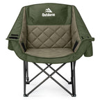 2 Pack Oversized Camping Chairs for Adults, Support 450 lb Each, Black