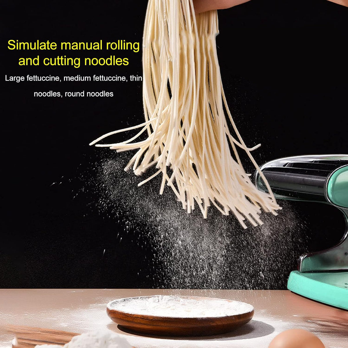 Zerodis Pasta Maker, 6 Gears Hand Crank Pasta Maker Nonslip Base Pasta Maker Machine Stainless Steel Pressing Noodle Machine for Scenarios Marble Table Top (Suction Cup Type 3 Blade)