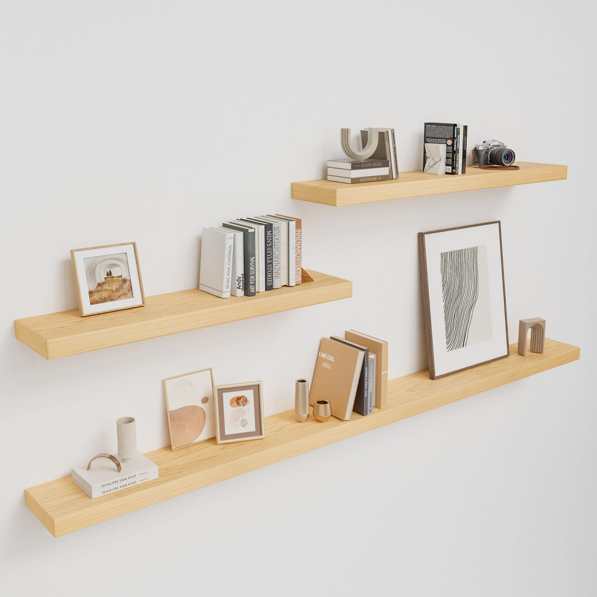 60 inch Long Walnut Floating Shelf for Wall, 8" D Fireplace Mantel