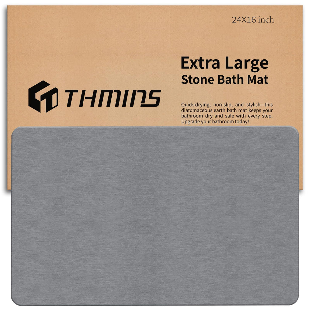THMINS Extra Large Stone Bath Mat, 36''x24'' Stone Shower Mat