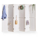 Pegboard Display, 5.6Ft Portable Freestanding Wall Organizer Wooden Room Divider Folding Privacy Screens for Craft Art Display Board (6 Panels, Natural)
