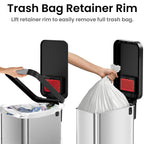 iTouchless 13.2 Gal / 50L Slim Step Pedal Kitchen Trash Can | Odor Filter