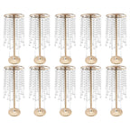 Wedding Centerpieces Gold Vases,10PCS Metal Flower Candle Holder,Wedding Vase for Tables,Crystal Flower Vase Metal Flowers Stand for Party Tables Decorations