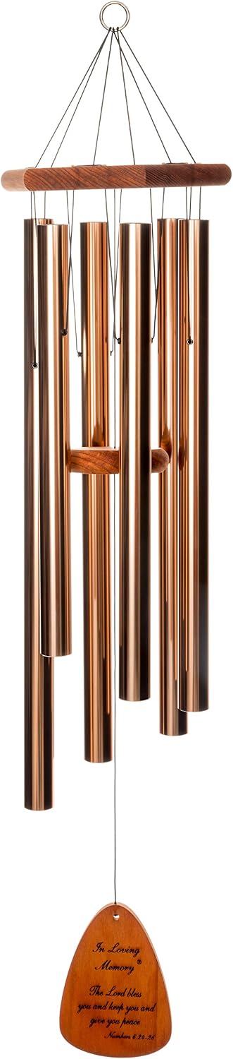 In Loving Memory 30-inch Windchime, Bronze w/The Lord Bless You and Keep You… w/Customization