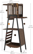 FourFurPets Modern Cat Tree, 58-Inch Cat Tower for Large Cats, Big Hammock