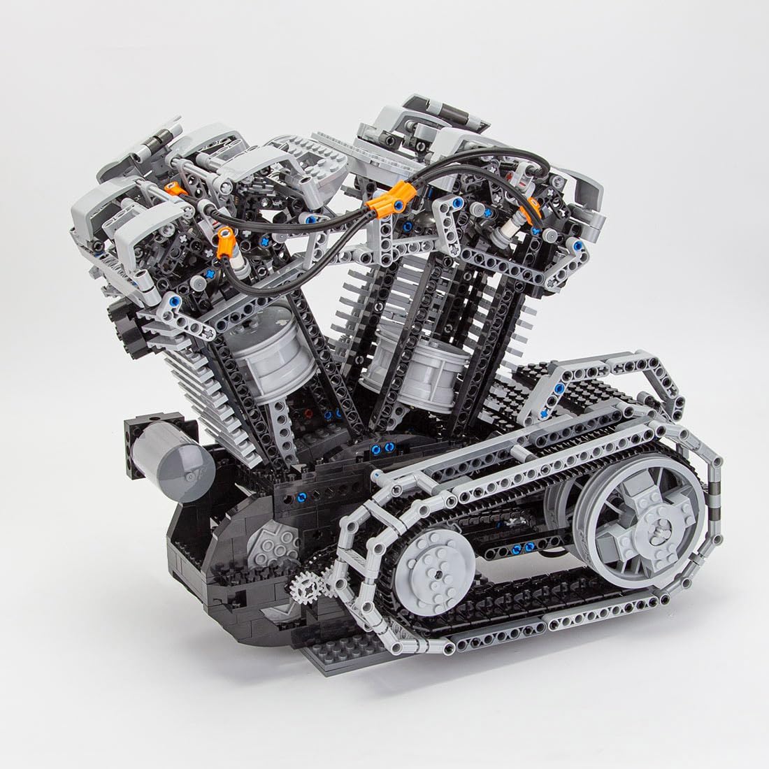 CubiMythx V-Twin OHV 8-Valve Engine Building Blocks and Construction Toy, Collectible Technology-Themed Model to Build and Display, Great Gift for Birthdays, Christmas (1653 PCS)