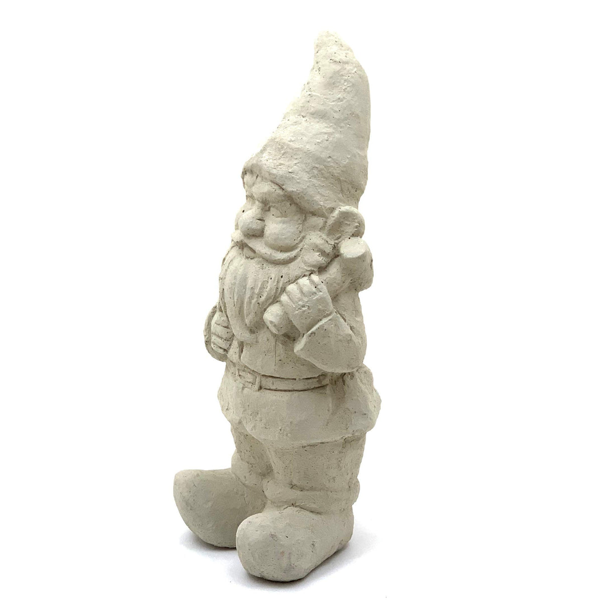 Vintage Garden Gnomes (Set/5): Durable Solid Stone Statues with Aged Texture. Sealed for Outdoor Use. Handcrafted USA. (Classic/Whitish)