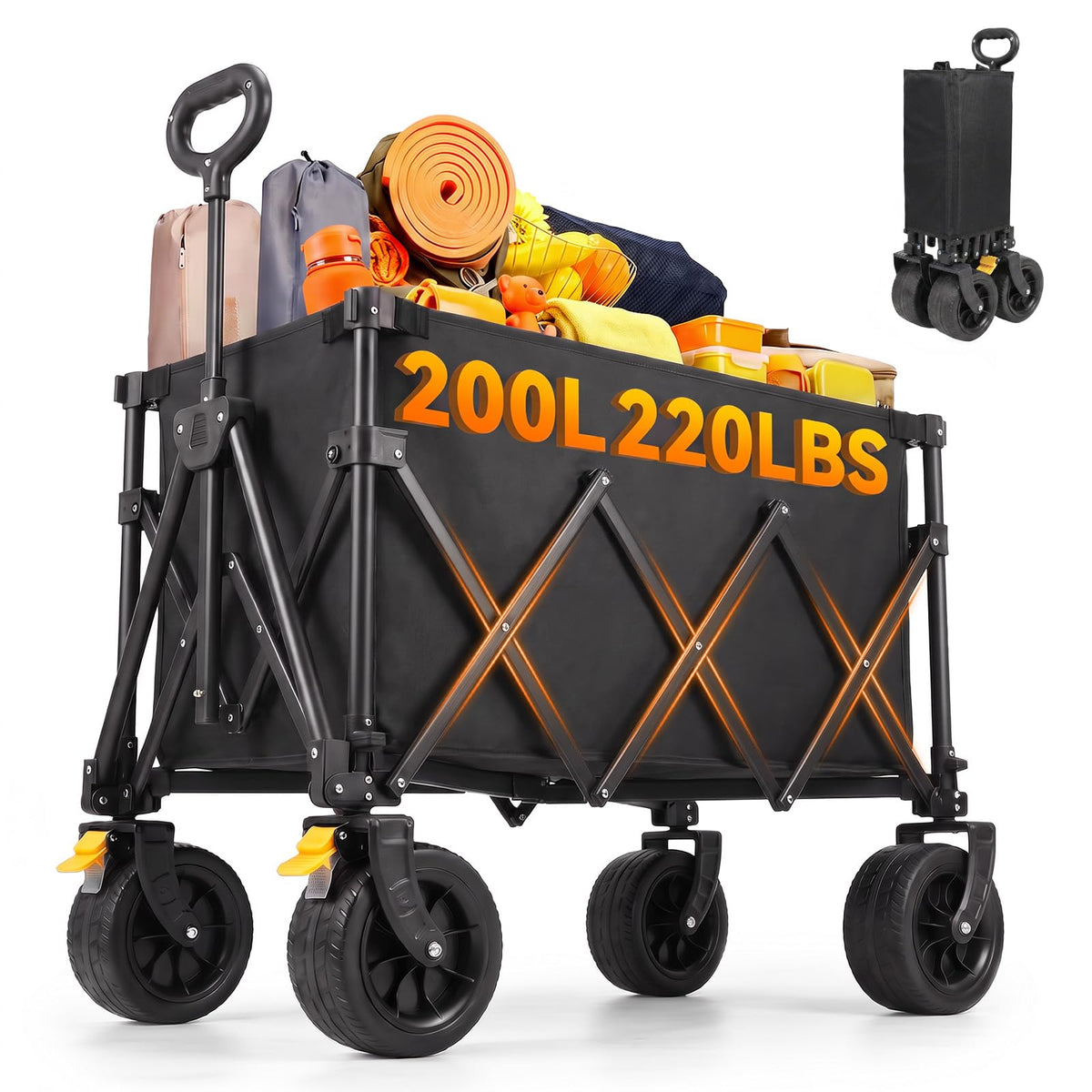 Collapsible Foldable Wagon Cart with Wheels