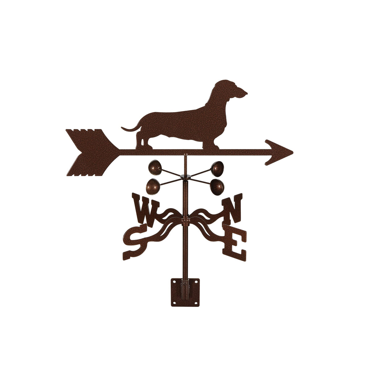 EZ Vane Steel Dachshund Weathervane with Wind Cups — Roof Mount
