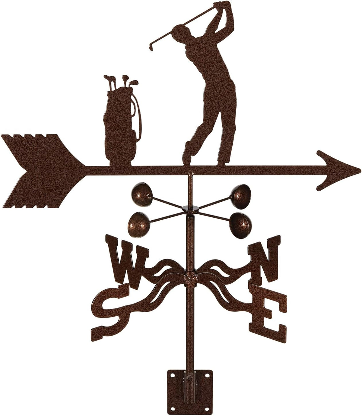 EZ Vane Steel Male Golfer Weathervane with Wind Cups — Post Mount