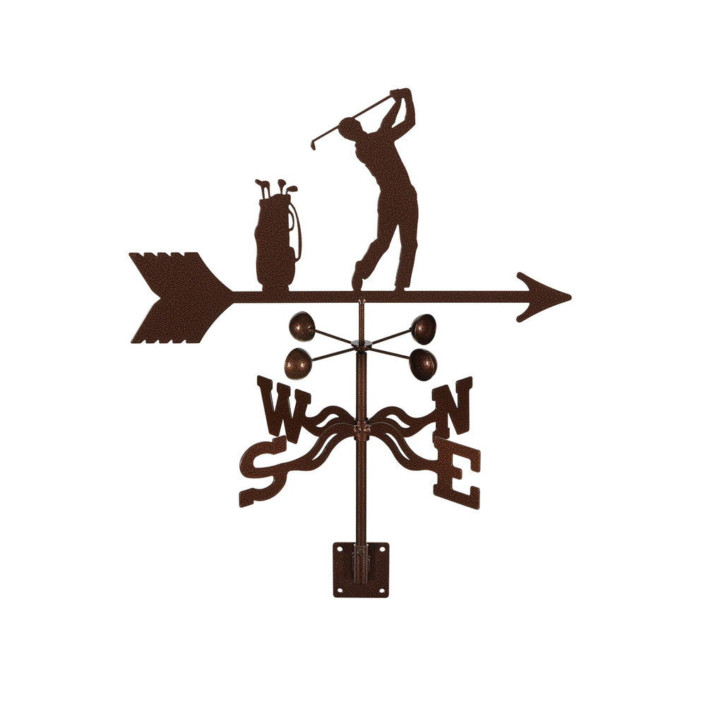EZ Vane Steel Male Golfer Weathervane with Wind Cups — Post Mount