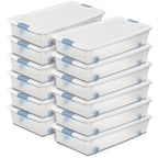 Sterilite Latching Box with Lids for Home and Office, 32 Quart, 6-Pack