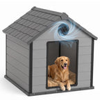 43 Inch Large Dog House Outdoor/Indoor,Plastic,Blue