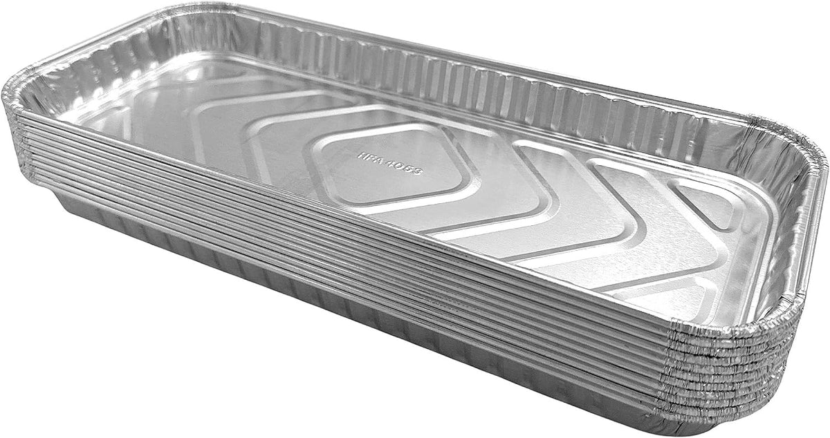 PACTOGO 12" x 5" x 1" Disposable Aluminum Foil Oblong Danish Cake Pans - Ideal Baking Tins for Sweets, Cakes, Cookies, Brownies (Pack of 200)