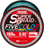 Yo-Zuri Superbraid 660 yd Floating Braid, 5-Color, 100 lb