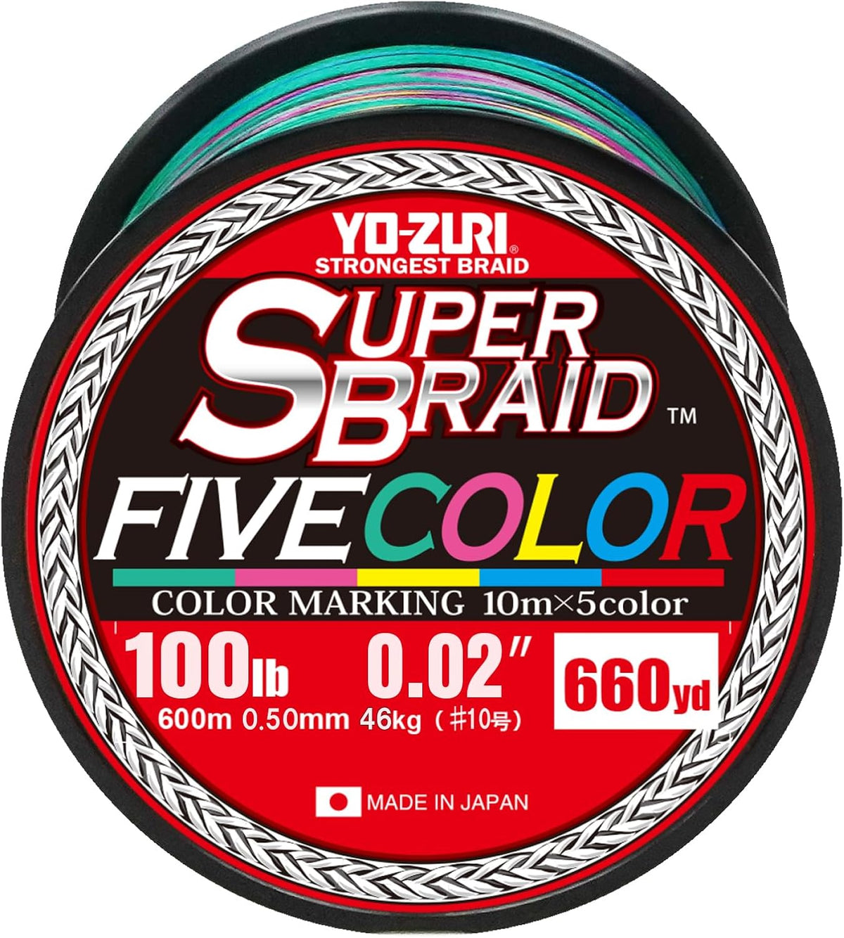 Yo-Zuri Superbraid 660 yd Floating Braid, 5-Color, 100 lb
