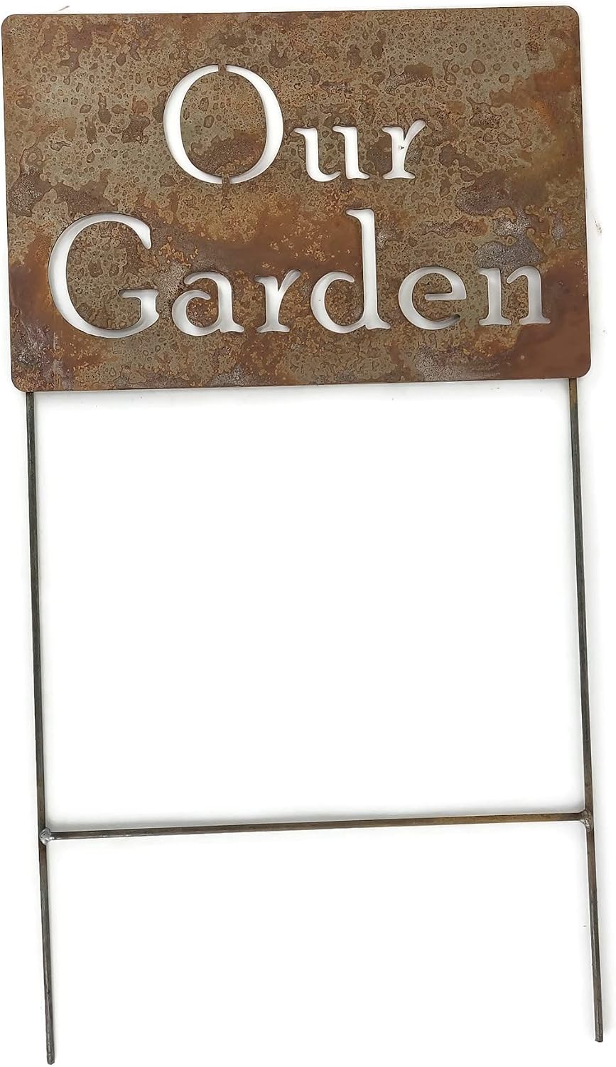 Funny Garden Stake 20 to 33 Inches Tall (Our Garden, XL 33" Tall)
