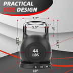 LIFERUN Adjustable Kettlebell, 22.5/44 LB Kettlebell with 7 Weight Levels
