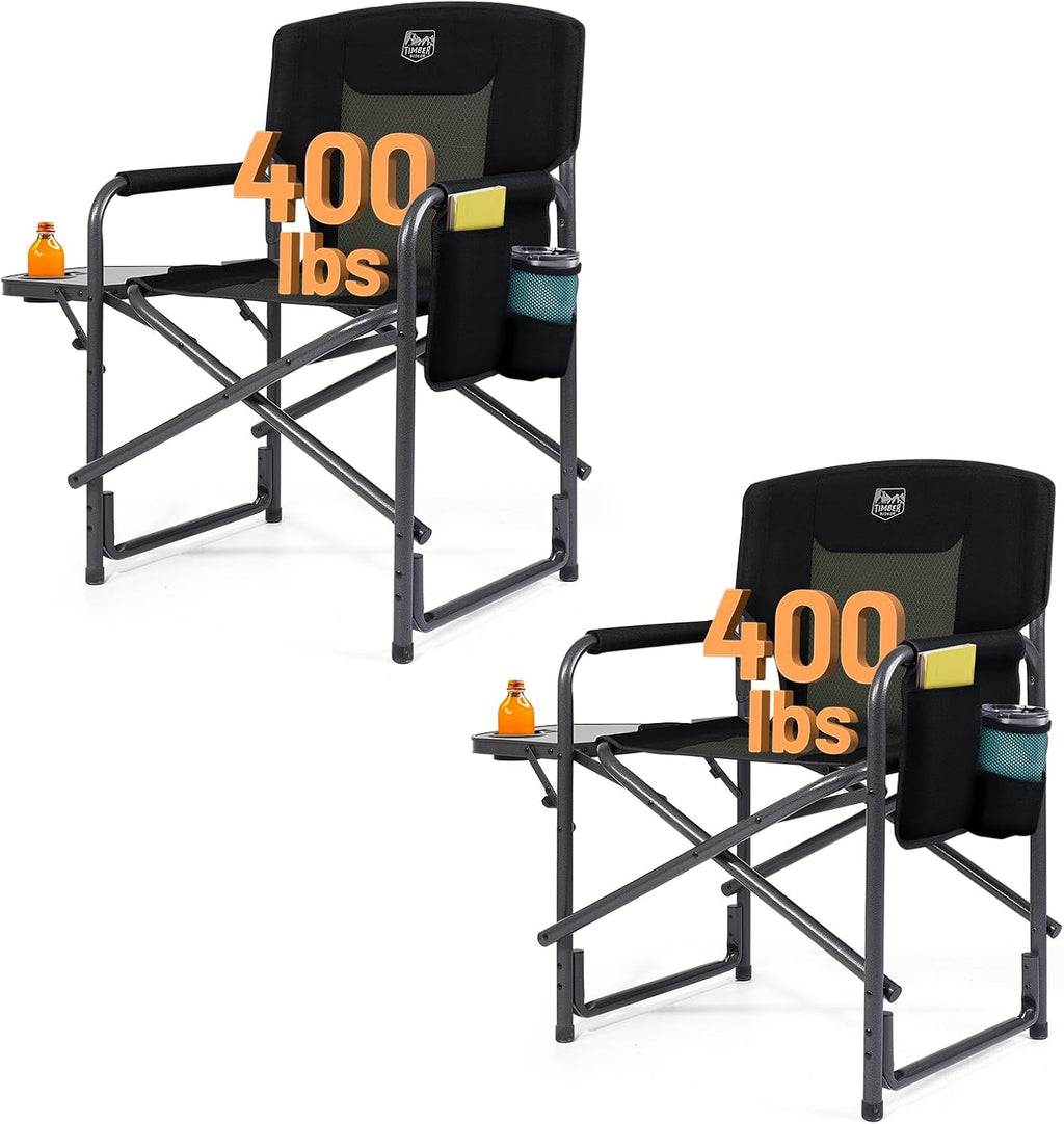 TIMBER RIDGE Aluminum Oversized Camping Chair, Support 400lbs