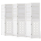 GIANTEX 3 Panel Folding Room Divider with Mesh Window, Distressed Brown