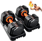 Adjustable Dumbbell Set 25lb/50lb, 10 in1 Adjustable Dumbbells for Home Gym