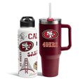 The Memory Company Officially Licensed NFL 2-Pack Stainless Steel Tumbler Set, 34oz Team Spirit Water Bottle & 40oz Game Day Tumbler with Lid and Straw, BPA-Free Materials, Convenient Straw Design