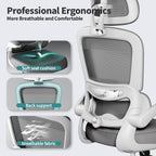 TRALT Office Chair Ergonomic Desk Chair with Lumbar Support White, 1