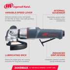 Ingersoll Rand 3445MAX 4.5" Air Angle Grinder/Cutoff Tool, 4.5" Wheel