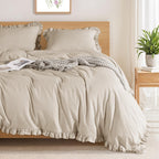 Shilucheng 100% Linen King Duvet Cover Set, Linen