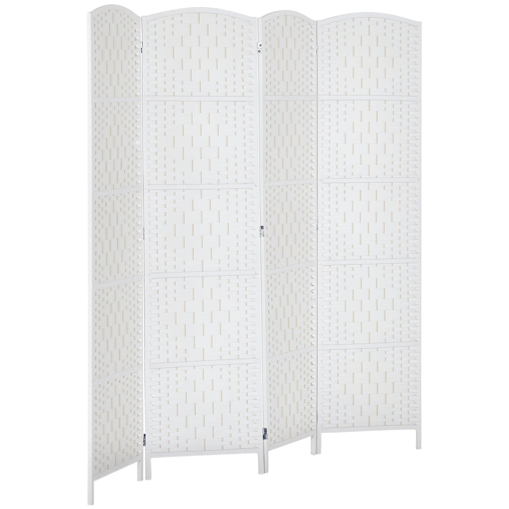 HOMCOM Room Divider 4-Panel, 6FT-Tall Folding Privacy Screen, Natural