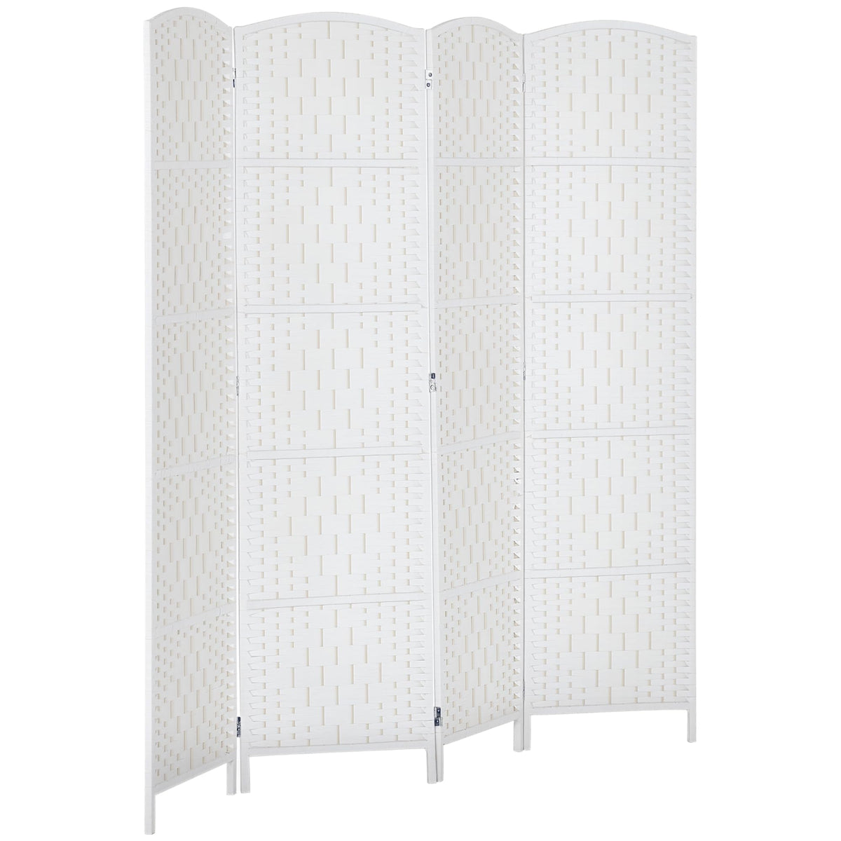 HOMCOM Room Divider 4-Panel, 6FT-Tall Folding Privacy Screen, Natural