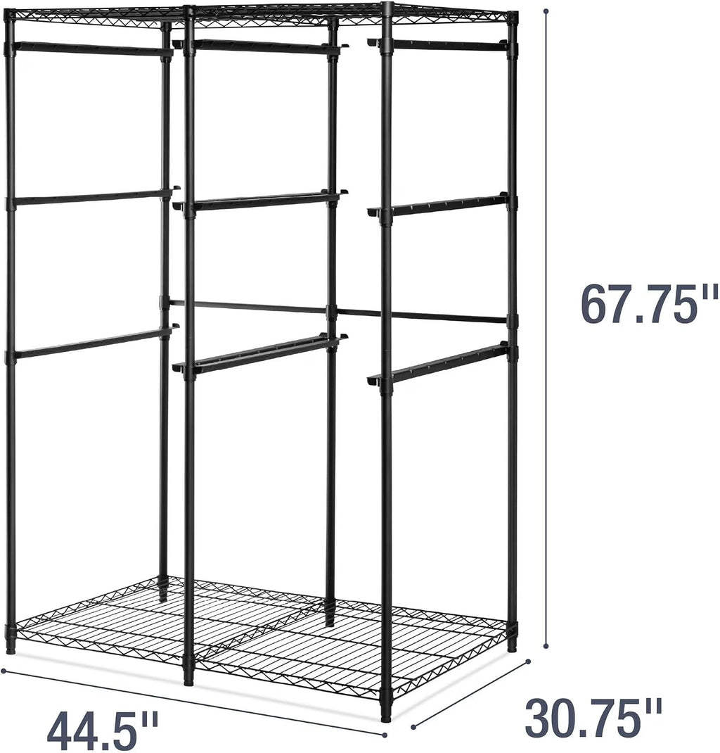 CleverMade 27 Gallon Tote Storage Rack, 10-Bin Double Tower, 500 lb, Black