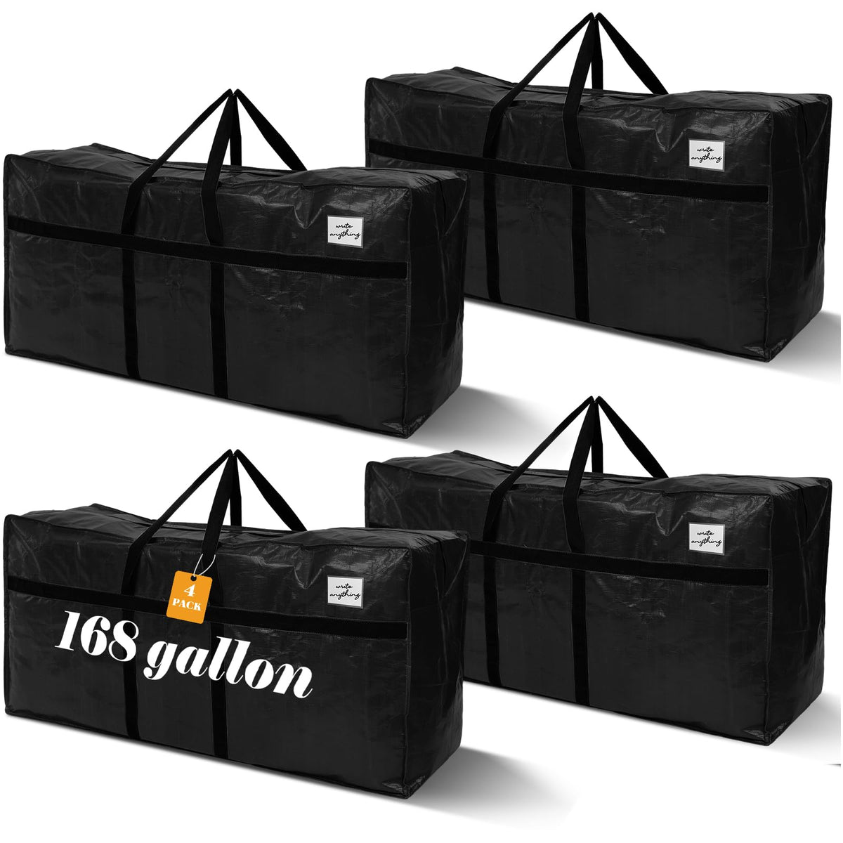 Windyun 4 Pcs 195 Gallon Extra Large Moving Bags XXL Heavy Duty Storage Bag