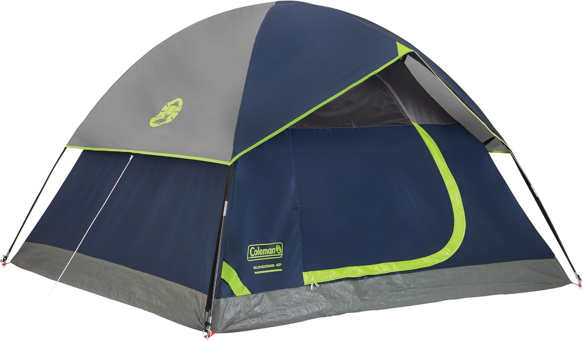 Coleman Sundome Camping Tent with Rainfly, 2/3/4/6 Person Tent Sets Up in 10 Mins, Weatherproof Shelter for Camping, Festivals, Backyard, Sleepovers, & More