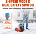 SENIX 40V Snow Shovel,13" Width/ 6" Depth,8000mAh,20Ft Max Throw Distance