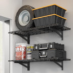 Jusgym 4 Pack Wall Mounted Garage Shelving, 2x3ft, 1400lbs Integrated Grid
