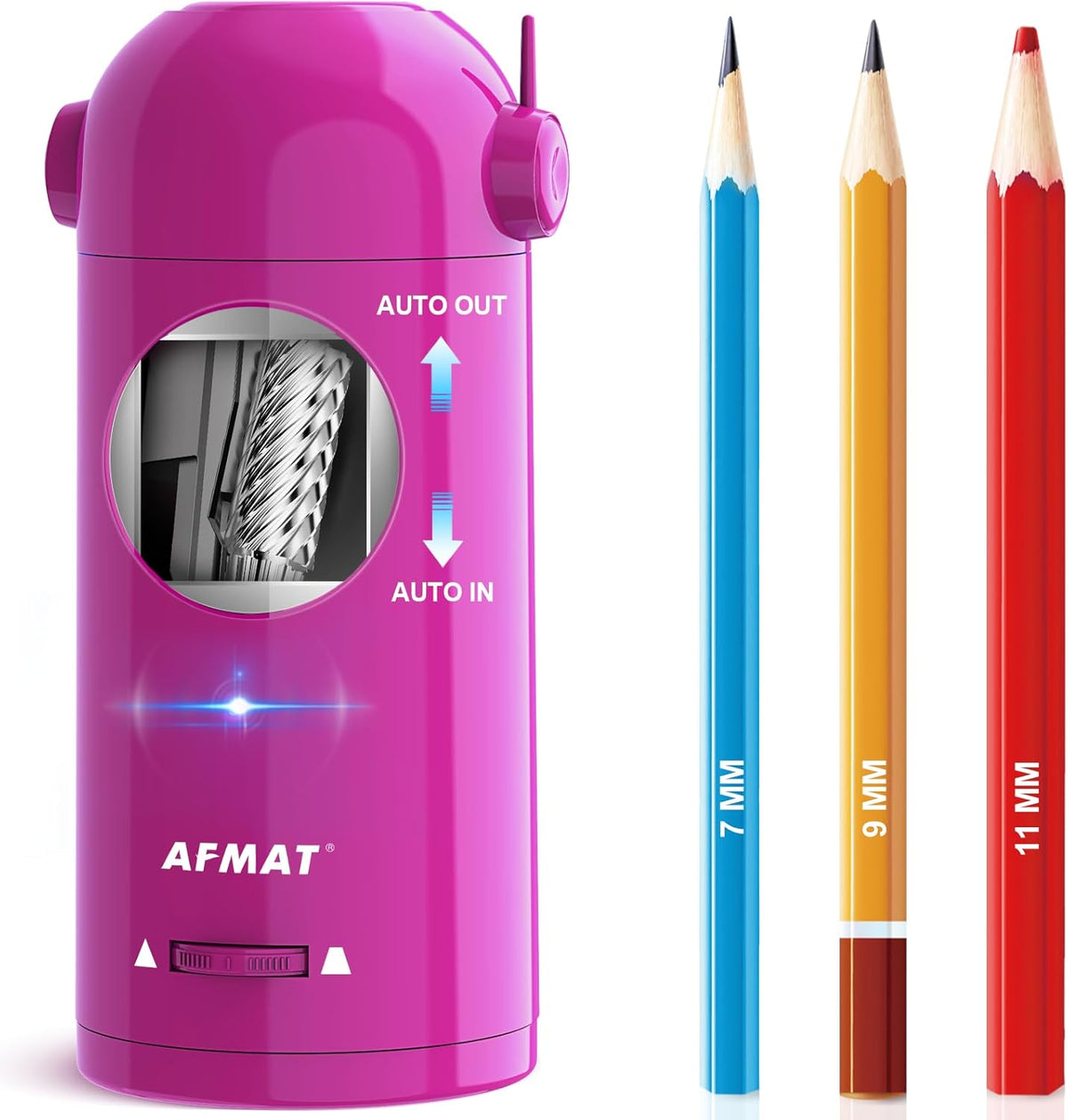 AFMAT 6 Holes Heavy Duty Electric Pencil Sharpener and Fully Automatic Robot Pencil Sharpener