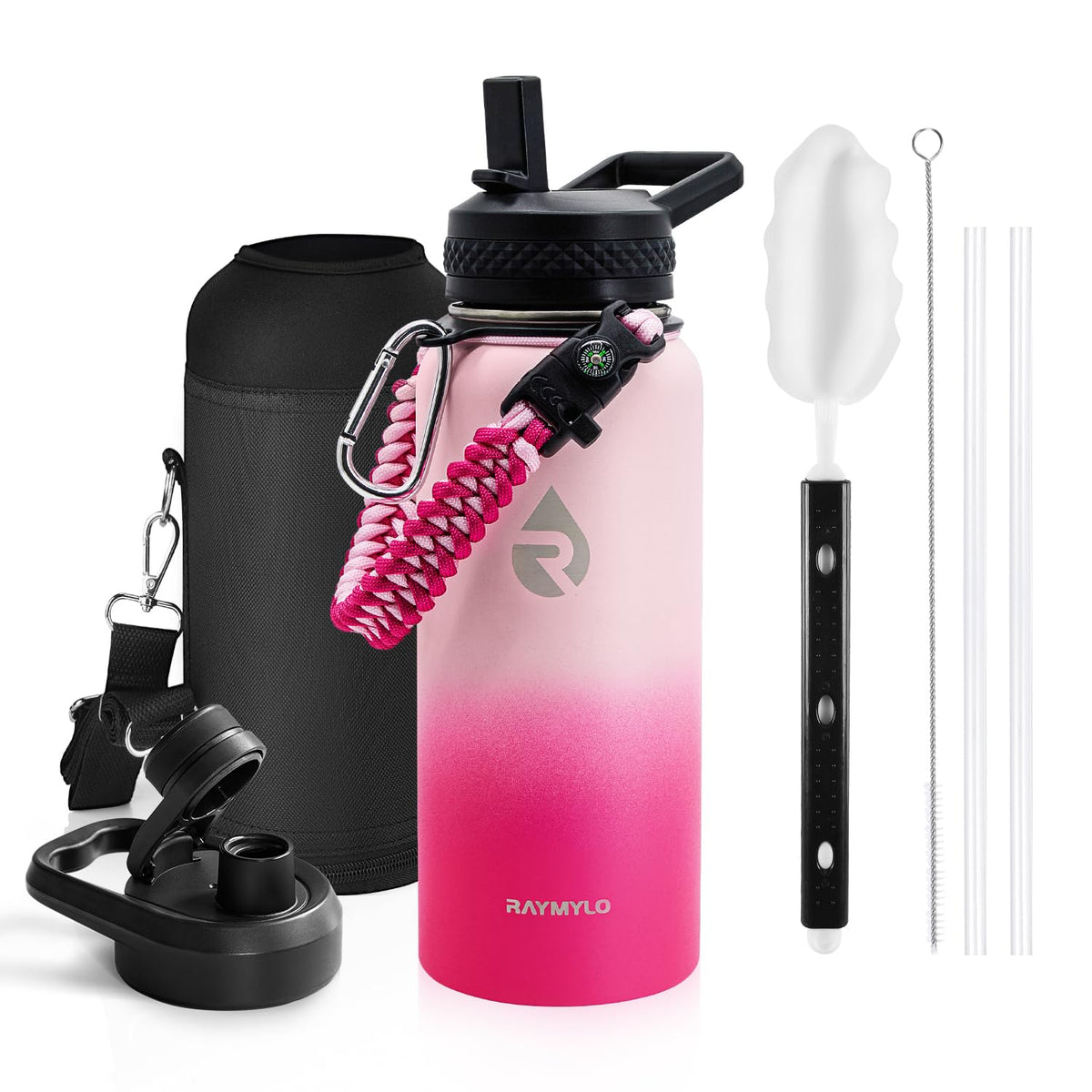 RAYMYLO Insulated Water Bottle 40 oz, Triple Wall Vacuum Stainless Steel