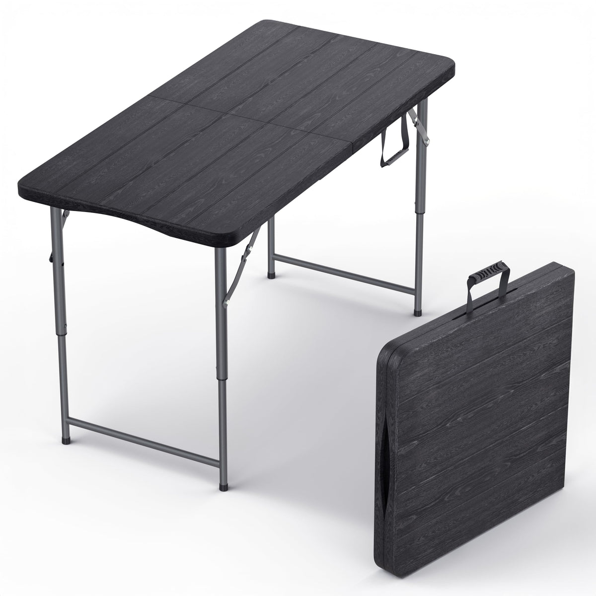 Our Modern Space 8 Feet Foldable Table with Built in Handle & Steel Legs | 8 FT Heavy Duty Portable | Perfect for Party, Dining, Wedding, Events, Picnic Indoor, Outdoor, Camping, Temporary - 8 Foot