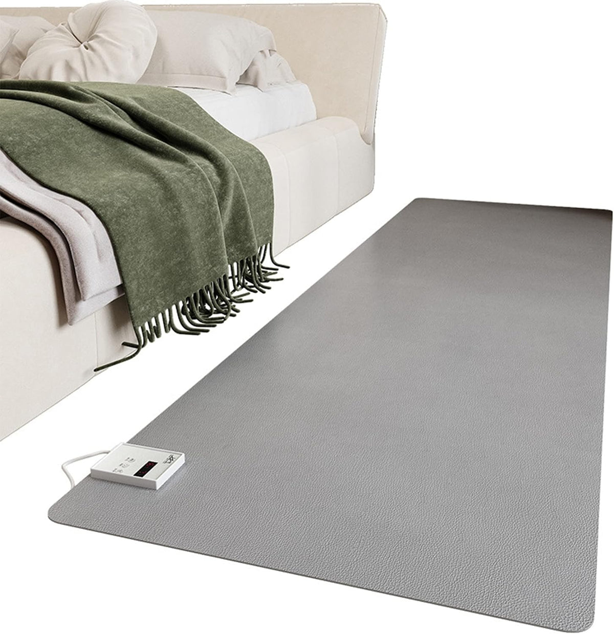 Heated Carpet - Heated Rug Under Desk, Heated Floor Mat, Electric Infrared Floor Heater, with 60 Levels Adjustable Thermostat, Waterproof, 12 Hour Timing, for Office/Home,60x150cm