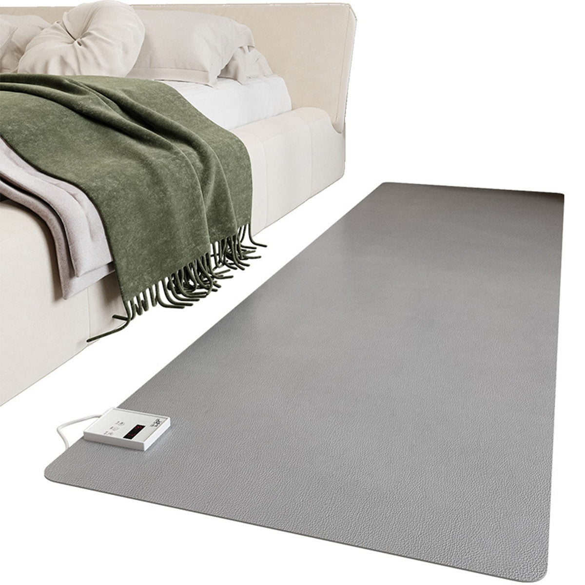 Heated Carpet - Heated Rug Under Desk, Heated Floor Mat, Electric Infrared Floor Heater, with 60 Levels Adjustable Thermostat, Waterproof, 12 Hour Timing, for Office/Home,60x150cm