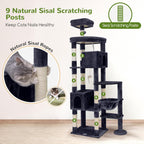 Globlazer Giant Cat Tree for Indoor Large Cats, 83in, F83, Dark Grey