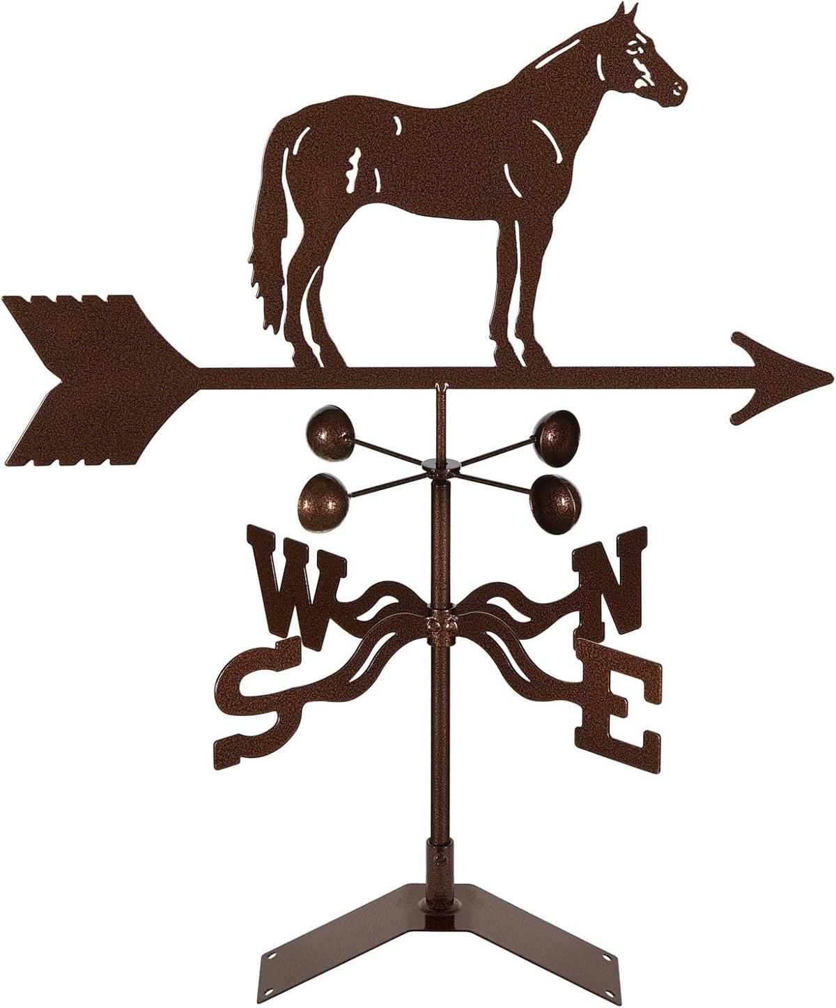 EZ Vane Steel Quarter Horse Weathervane with Wind Cups — Roof Mount