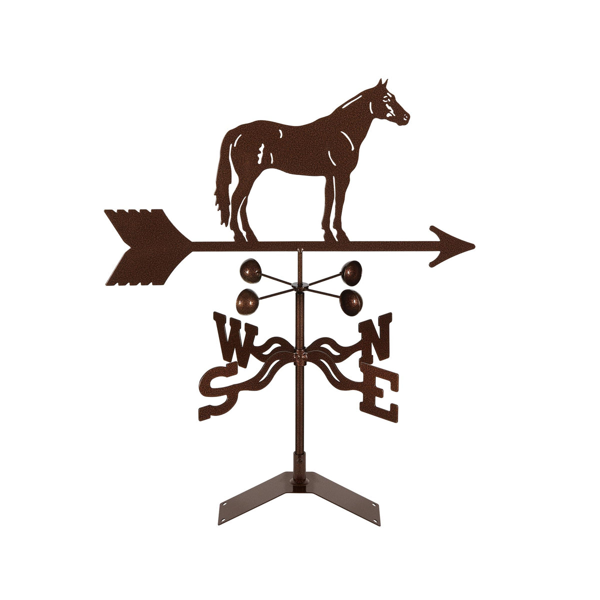 EZ Vane Steel Quarter Horse Weathervane with Wind Cups — Roof Mount
