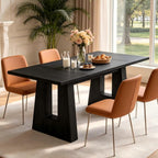 Garvee 63" Dining Table for 4-6 People, Modern Kitchen Table, Black