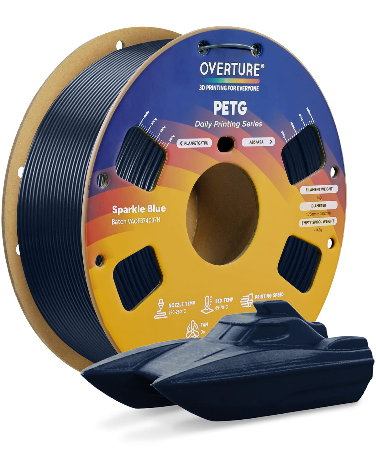 OVERTURE 10KG Bundle High Speed PETG Filament 1.75mm, 3D Printer Filament