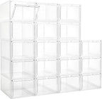 LXLXXL 18 Pack Storage Bins with Lids, 19 Qt Stackable Clear Storage Box