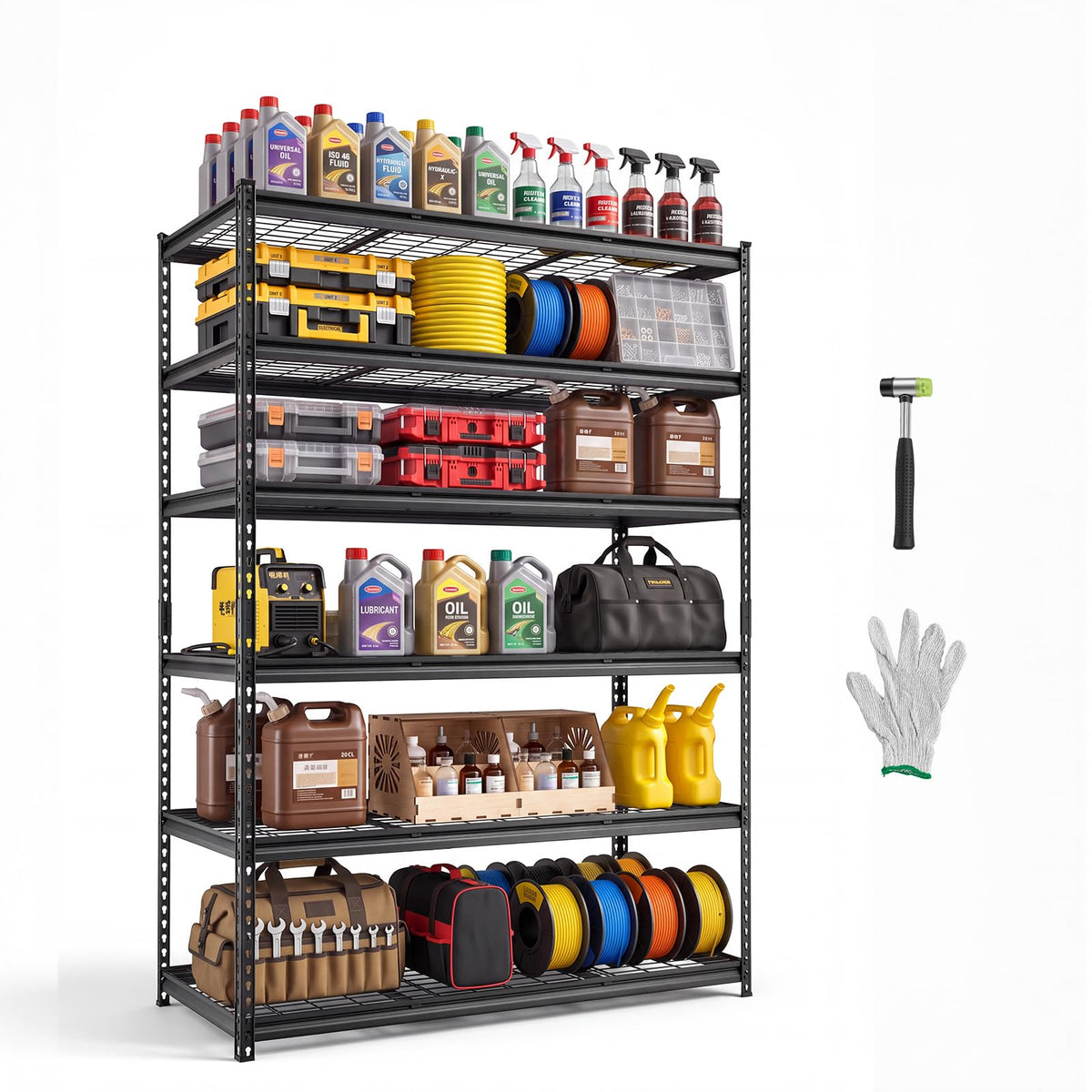 VEVOR Storage Shelves, 3000 lbs, 5 Tier, 24 x 48 x 72 inch Metal Rack Set